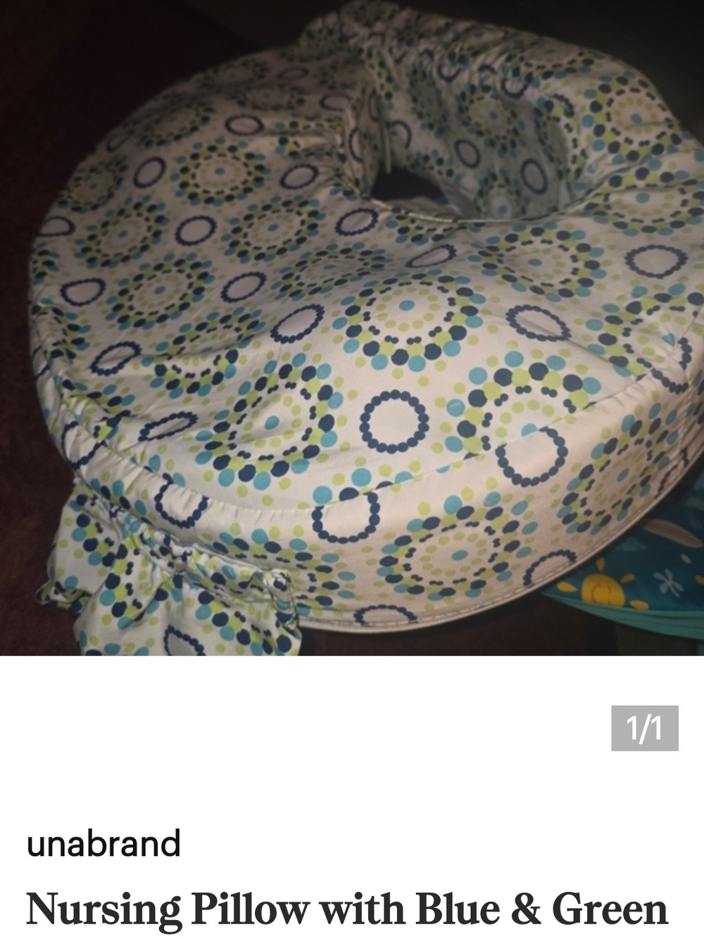 Unbranded Blue & Green Dot Nursing Pillow